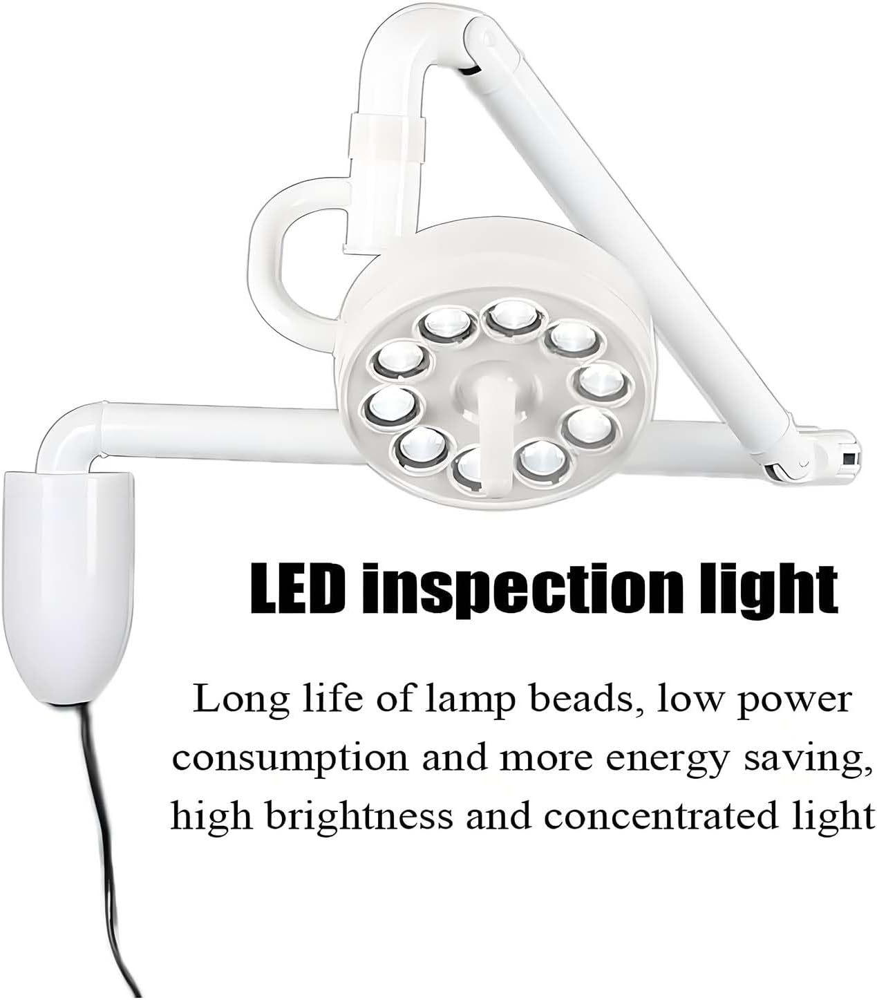 Wall Mounted LED Medical Exam Light - 360° Adjustable Illumination, Shadowless Surgical Lamp for Pets & Humans, Infrared Sensor, 5000-5500K Brightness