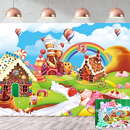 Toile de fond Candyland pour fêter le 1er anniversaire des bébés