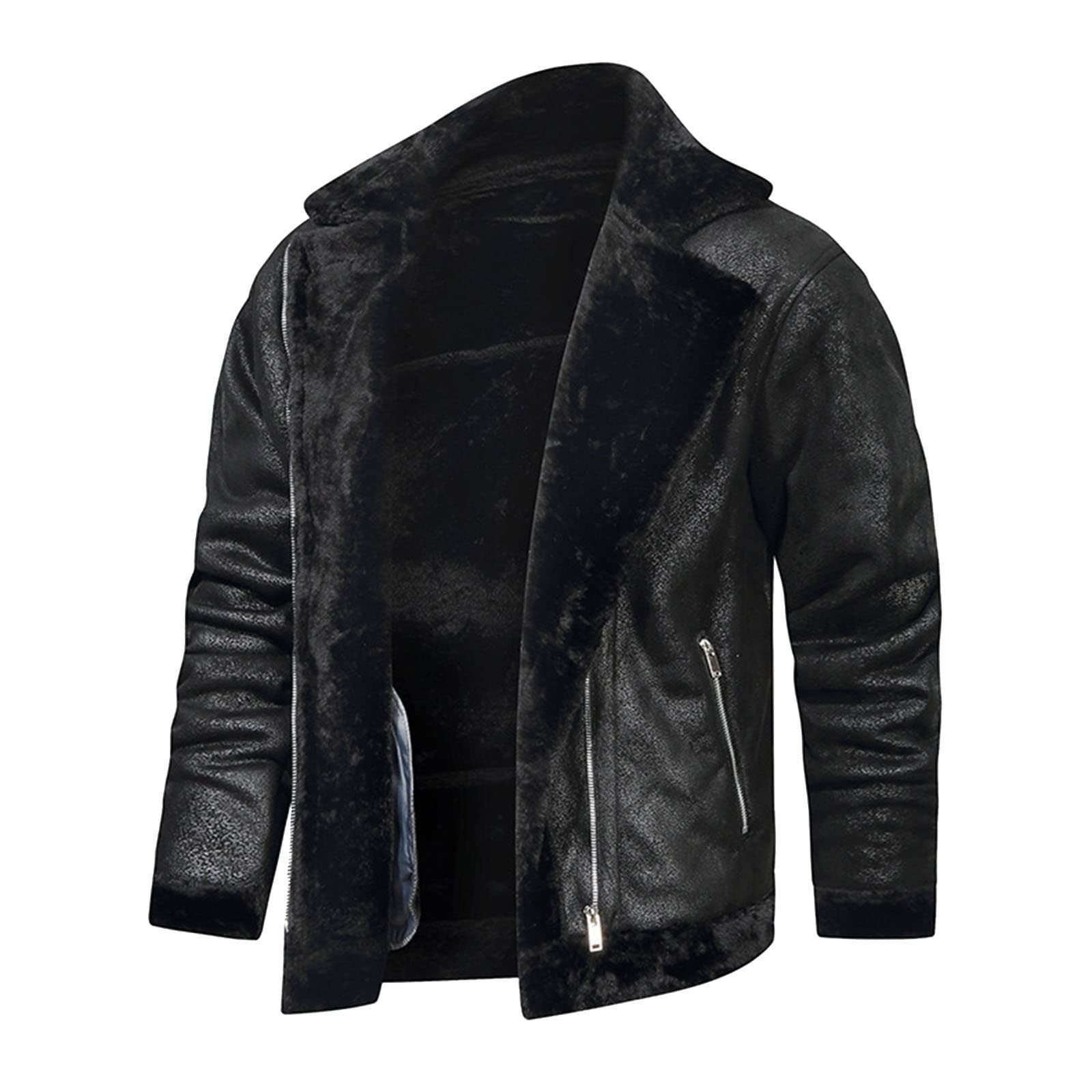 Giacca da uomo in pelle PU Antivento Moto Giacca Teddy Jacket Baseball Casual Similpelle Giacca Moto Giacca da Motociclista Vera Pelle