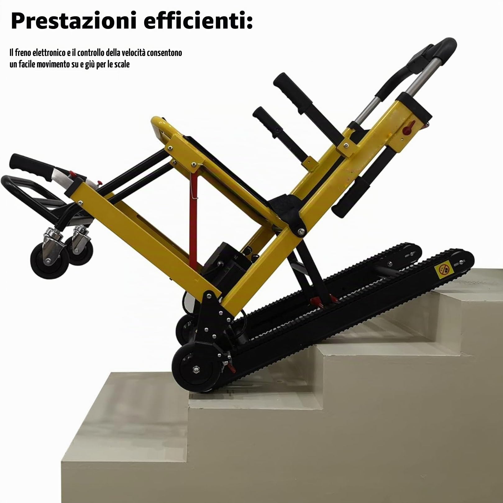Montascale Elettrico a Cingoli,Portata 175kg montascale per disabili,Fino a 1500 Gradini con una Carica,Montascale Per Anziani portatile senza installazione,Libertà Ritrovata sulle Scale