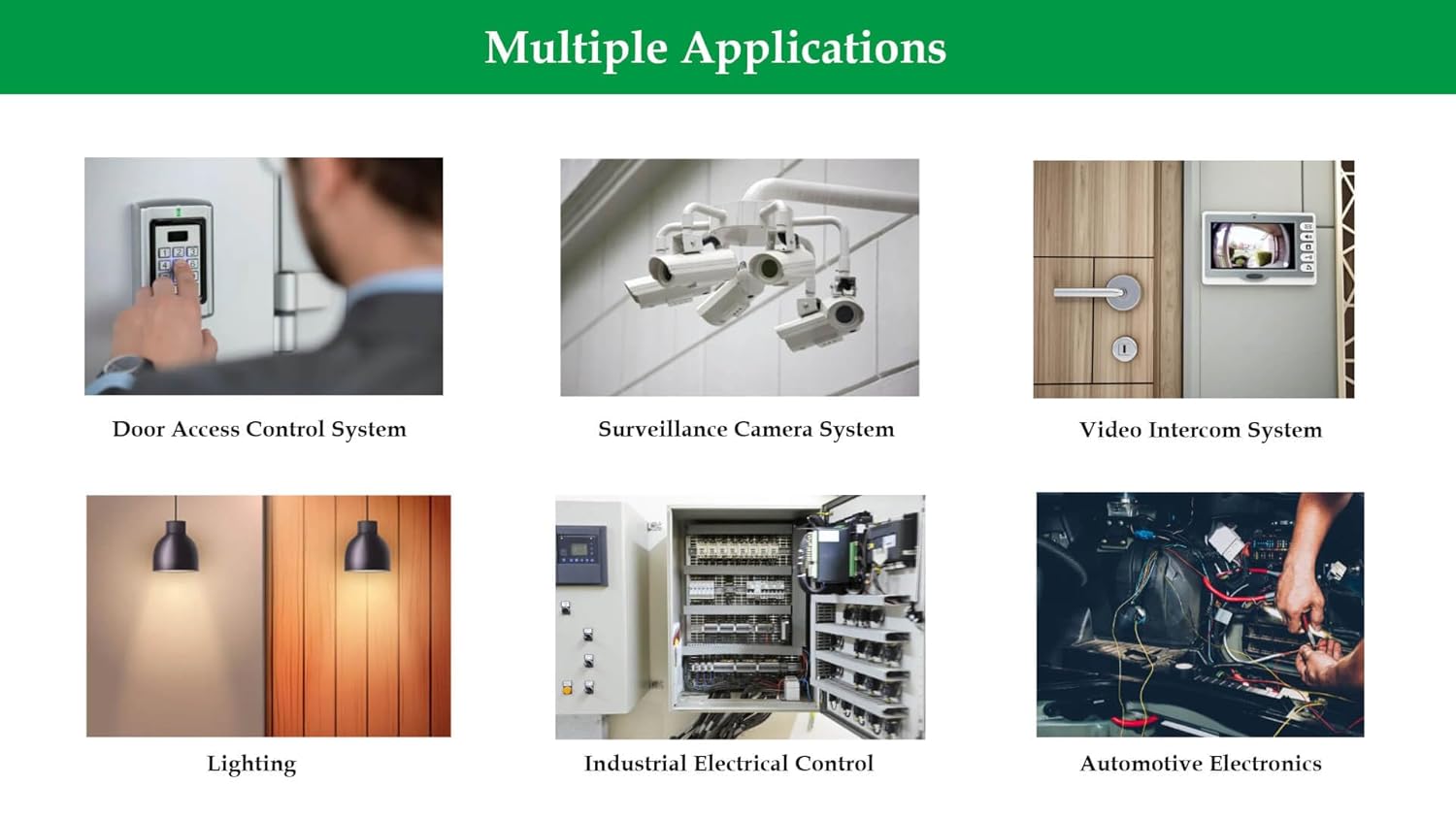 UL2464 6-Core Power Cable, 22AWG, 0.34mm², PVC Insulated, Tinned Copper, for Security Systems, Lighting, Automotive, and Door Access System