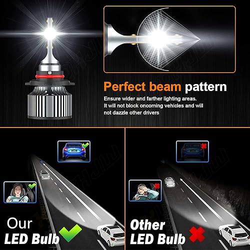 Miniatura 5 de Bombillas LED para faros delanteros compatibles con Chevy Tahoe Suburban 2007 2008 2009 2010 2011 2012 2013 2014, 9005 H11 haz alto y bajo + luces