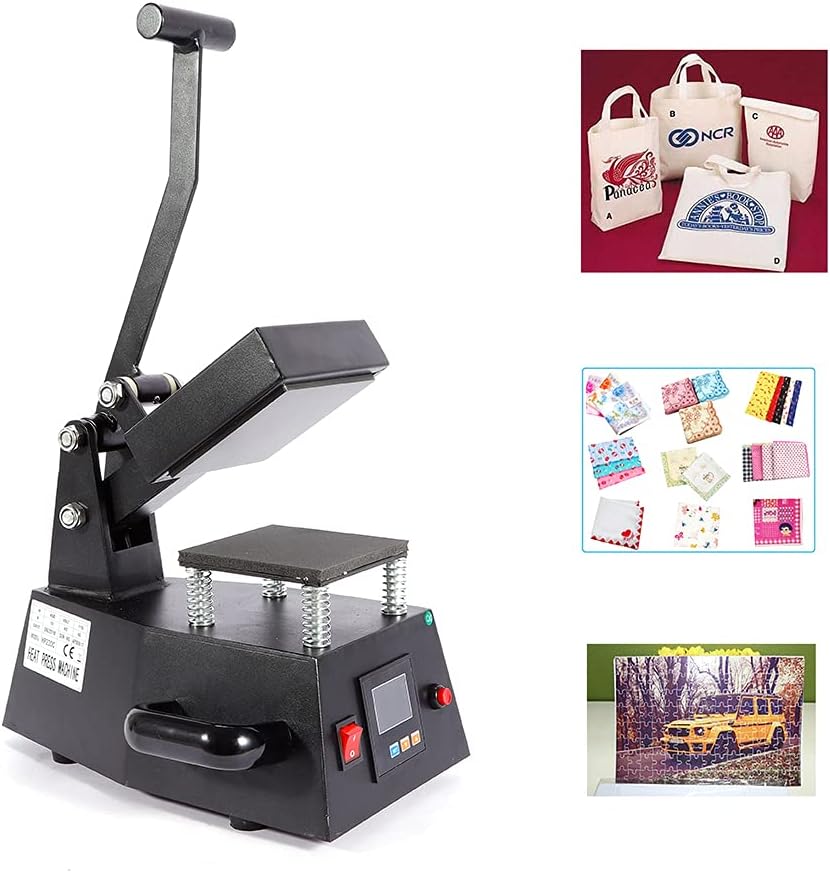 Trademark Ironing Press Machine,110V Digital Clothes Pattern Ironing Machine 4.7''x4.7'' Mini Single Heat Press Label Tool Transfer Heat Printing Press Equipment for DIY Logo,Label,Sticker