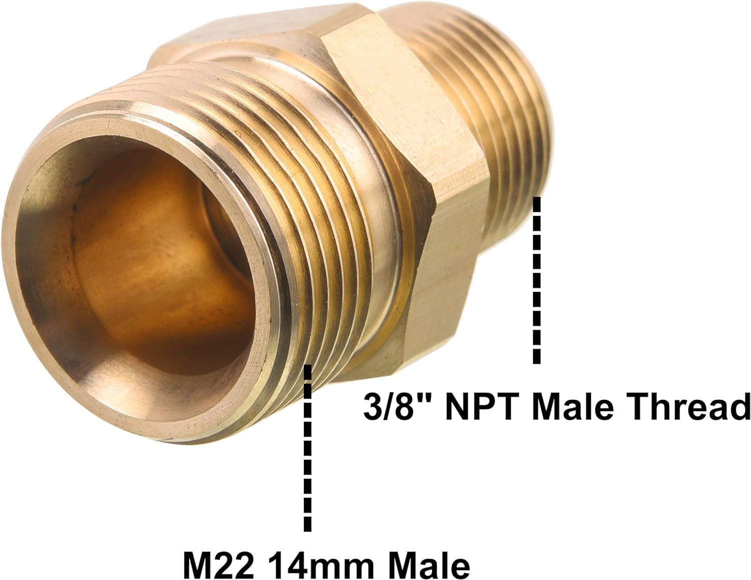 M MINGLE M22 Hochdruckreiniger-Armatur, 3/8 Zoll NPT Stecker auf 