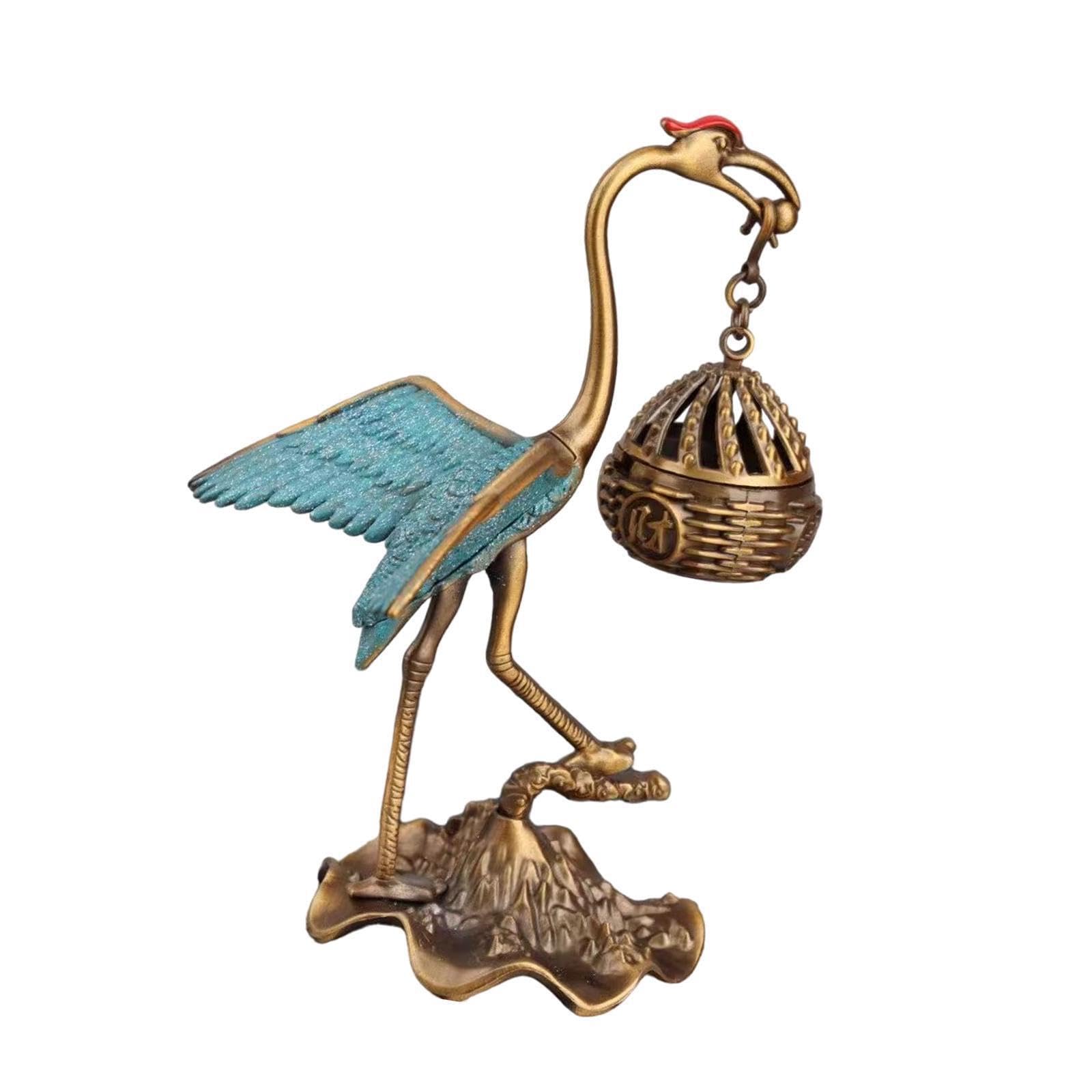 Zambuph Unique Hanging Cone Incense Burner Crane Statue Beautifully Enhances Living Rooms Creating Unique Ambience For Relaxation Hanging Cone Incense Burner