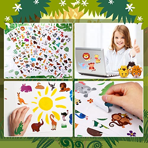 38 Pcs Safari Jungle Party Favor Set,12 Safari Cups With Straws,12 Jungle Favor Bags, 2 Jungle Tablecloths, 12 Jungle Animal Stickers Safari Jungle Party Supplies For Boys Kids Birthday Party #TOP6