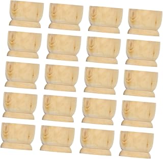 VILLCASE 20pcs Wooden Egg Cups for Easter Spring Party Supplies Egg Display Stands Smooth Finish for Boys and Girls and Friends and Decoration