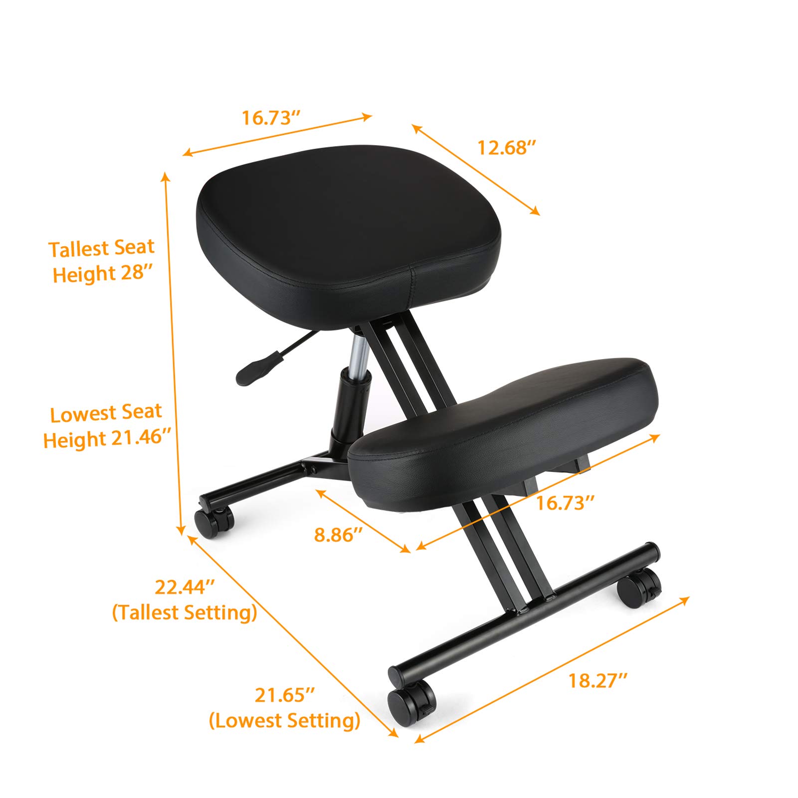 Himimi Chaise Genoux Chaise Ergonomique Assis Genoux Chaise à Genoux Ajustable Repose Genoux Chaise, pour la Maison et Le Bureau Posture améliorée, Nouvelle - Cylindre d'ascenseur de gaz