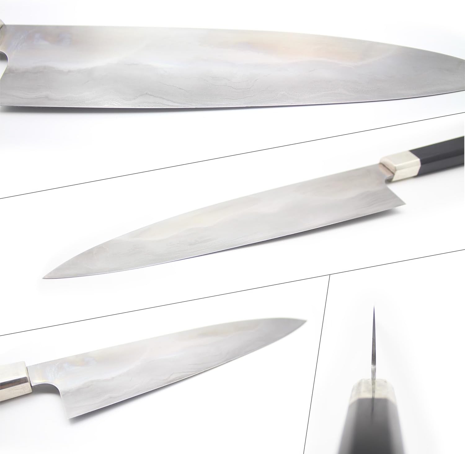 Kitchen Chef Knife High Carbon Steel Japanese Tamahagane Gyuto Chef's Knives w/octagon Ebony Wood Handle (9.4'' Gyuto knife)
