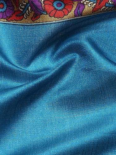 Image of RANI SAAHIBA Women's Art Silk Kalamkari Saree With Blouse Piece