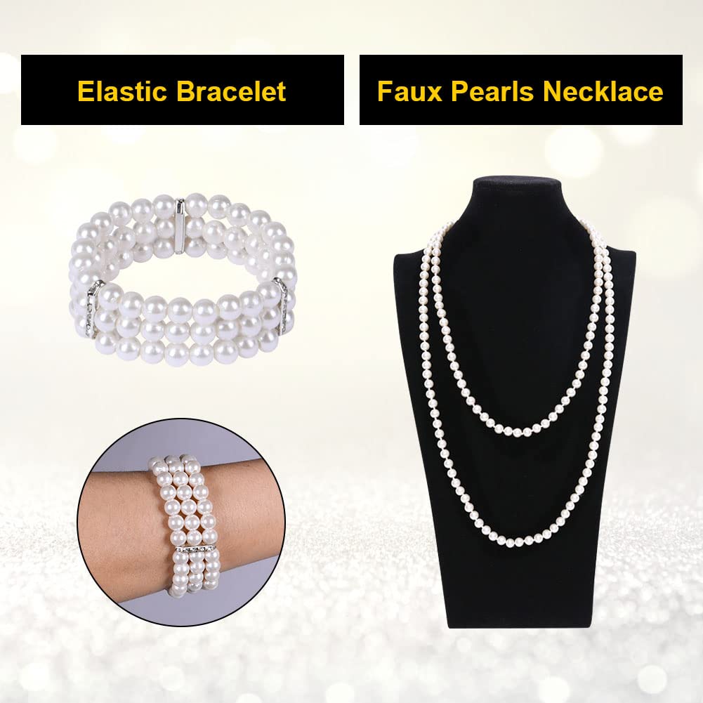 Aomig Accessori Anni '20, 6 Pz 1920 Accessori Set 20' Anni per Donna