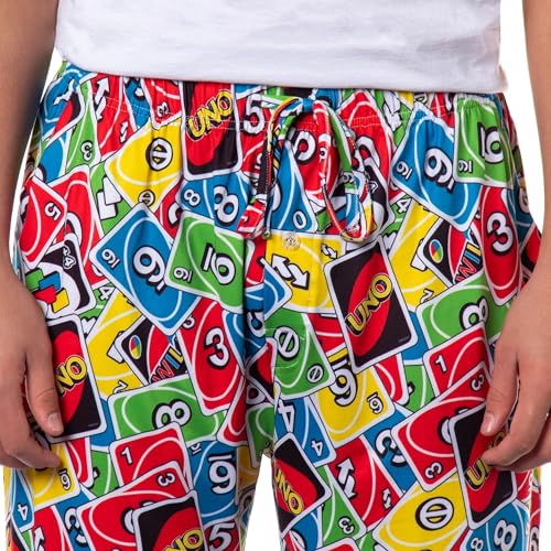INTIMO Uno Men's Uno Reverse Shuffle Tossed Print Sleep Pajama Pants For Adults3