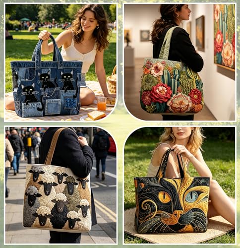 Bolso Tote Acolchado para Mujer Ligero y Vintage miniatura 2