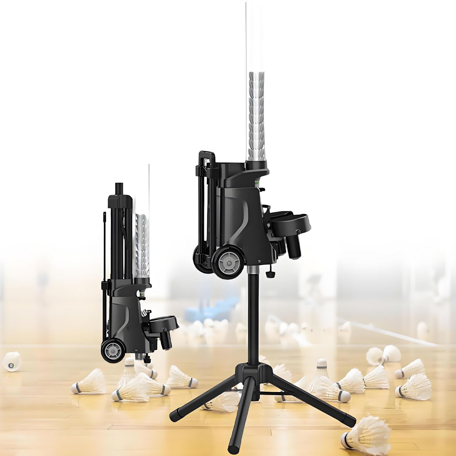 ByBoDi Cordless Badminton Serving Machine, Badminton Trainer Robot, Automatic Shuttlecock Feeder, Support Variable Speed Deep&Shallow Ball, for Gym & School Minipro