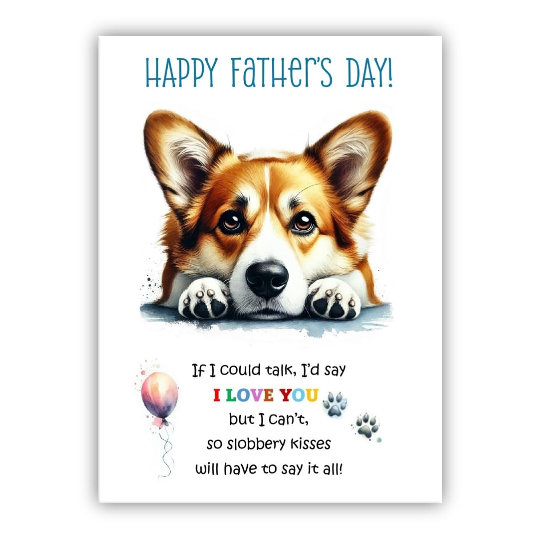 Father's Day Card from the dog. Dog Lovers Card. Fathers Day card from the dog. Differenet breeds. (Corgui Jack Russell Terrier)