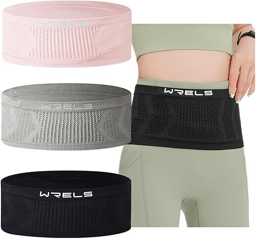 Cinturón ruuning delgado para mujeres y hombres, bolsa de cintura de viaje ligera para correr, senderismo, ciclismo, Negro -