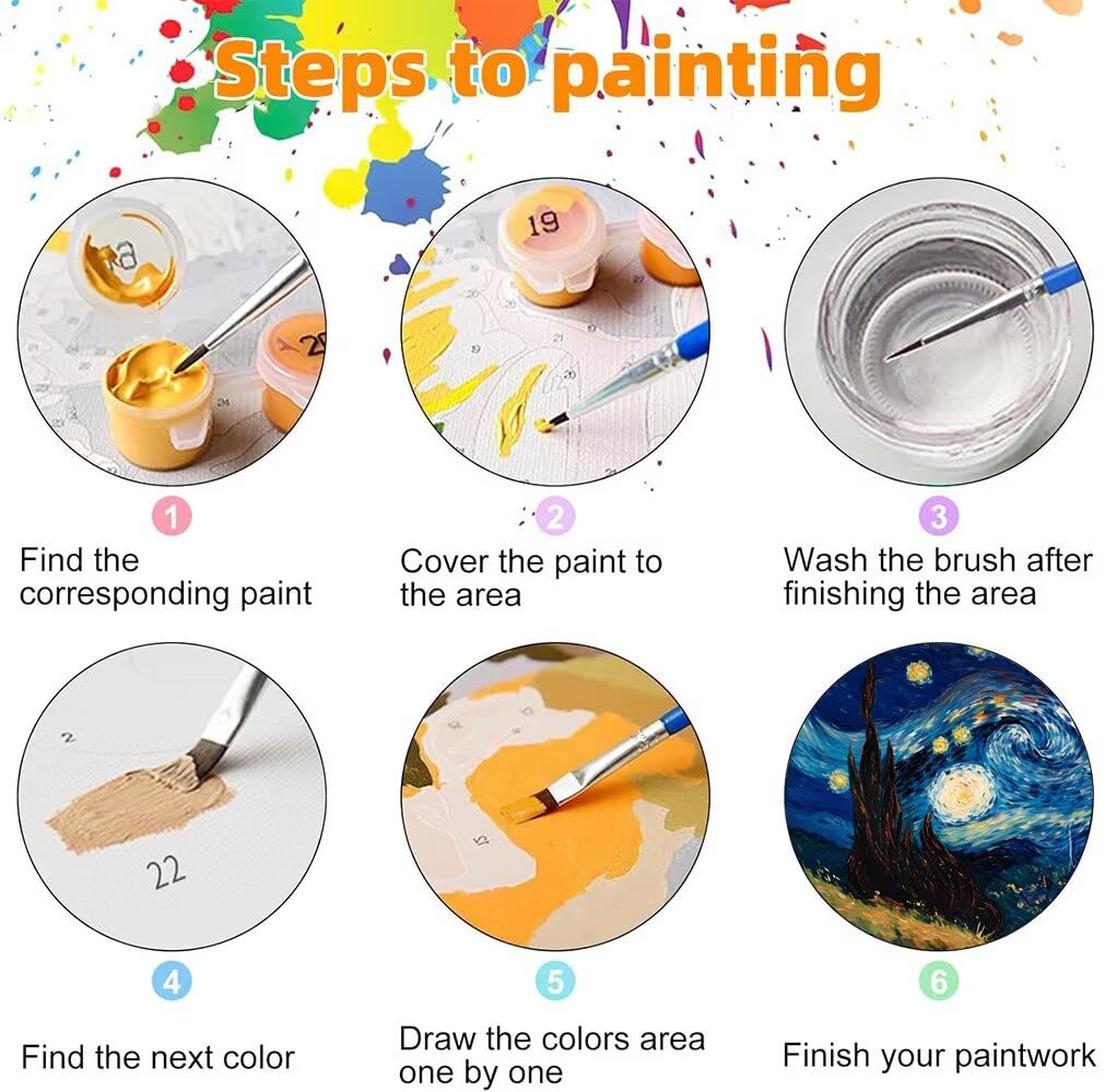 Peinture Numero Adulte Ciel étoilé Peinture Numero Grand Format 70x140cm Peinture par Numero Enfant Tourbillon Numéro d'Art Kit Peinture par Décoration Murale Intérieure et Cadeaux (Sans Cadre) Q-777