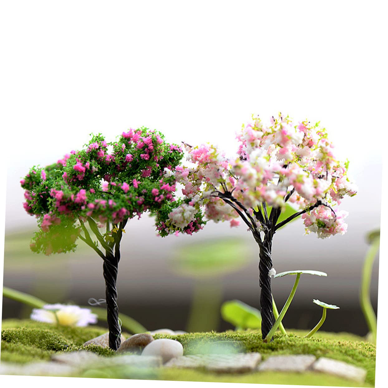 STOBAZA 81 STK Mikro-landschaftsdekoration Künstliche Modellbahnlandschaft Bäume Mini-künstliche Pflanzen Zubehör Für Mikrolandschaften Heimdekoration Bonsai-baumschmuck Miniatur