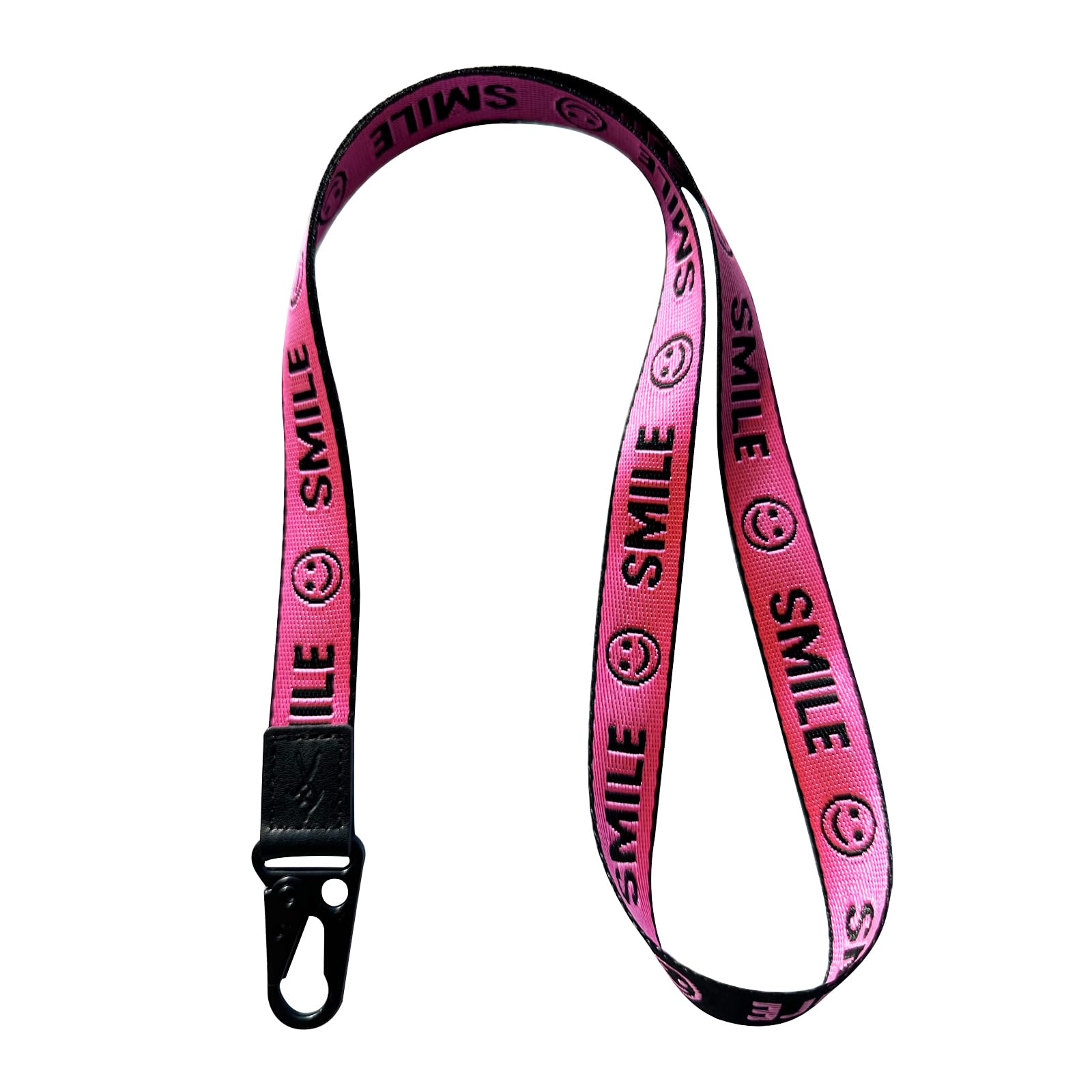TOOLIN Cool Lanyards,Neck Lanyards for Keys,Wallets Holders,Key Chain Holder for women men (smile Fluorescent Pink) — image 1
