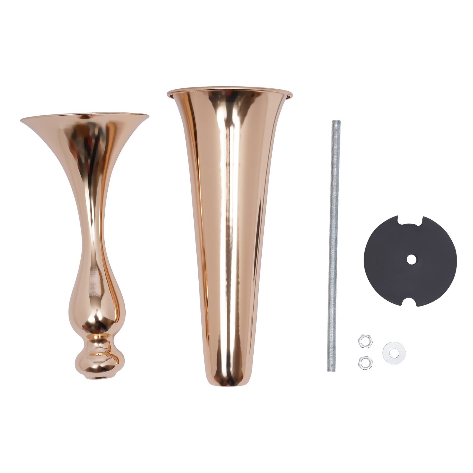6 jarrones dorados para decoración de mesa de boda, jarrón de metal, jarrón de trompeta para boda, jarrón decorativo, maceta de 56,5 cm, jarrones de trompeta de flores de metal
