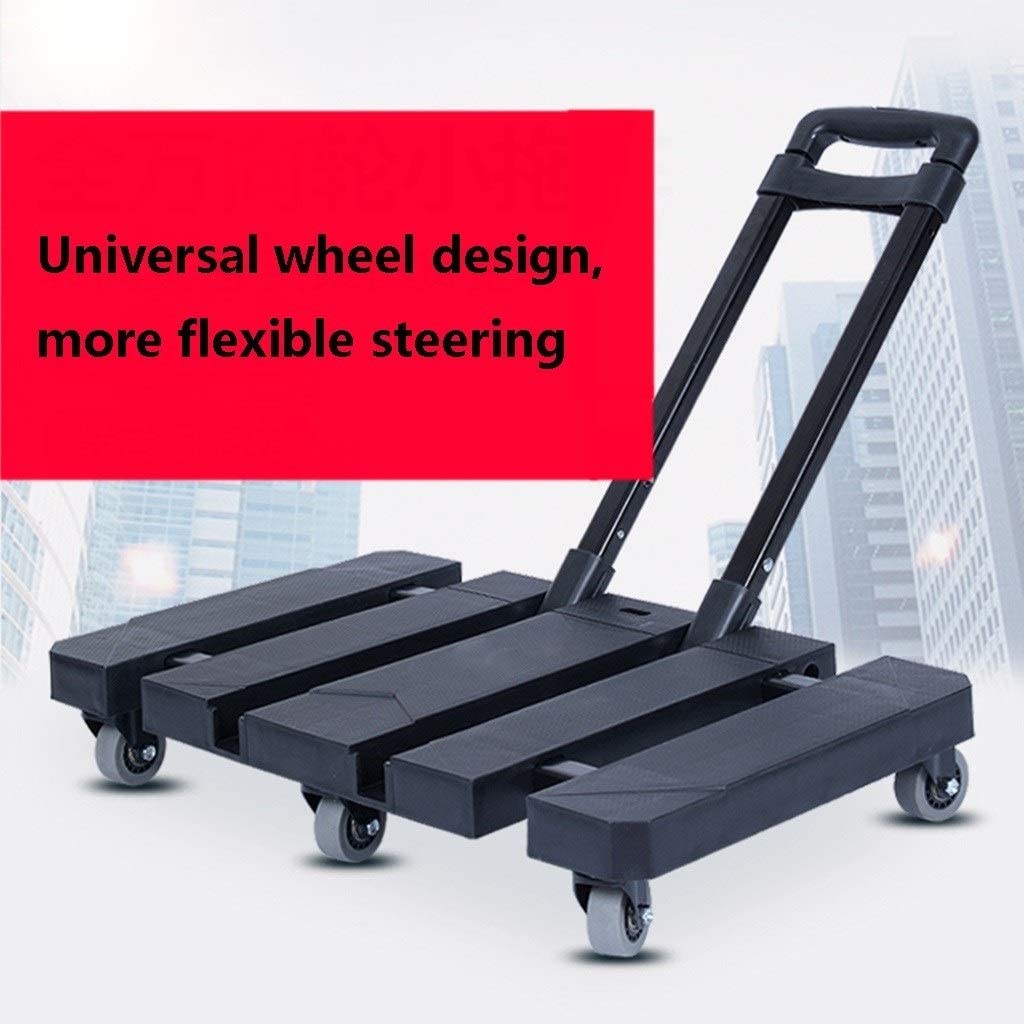 Carrello per carrelli elevatori Carrello per Auto da Viaggio Pieghevole Nero Carrello Portatile da Viaggio con Carrello per la Spesa a pianale