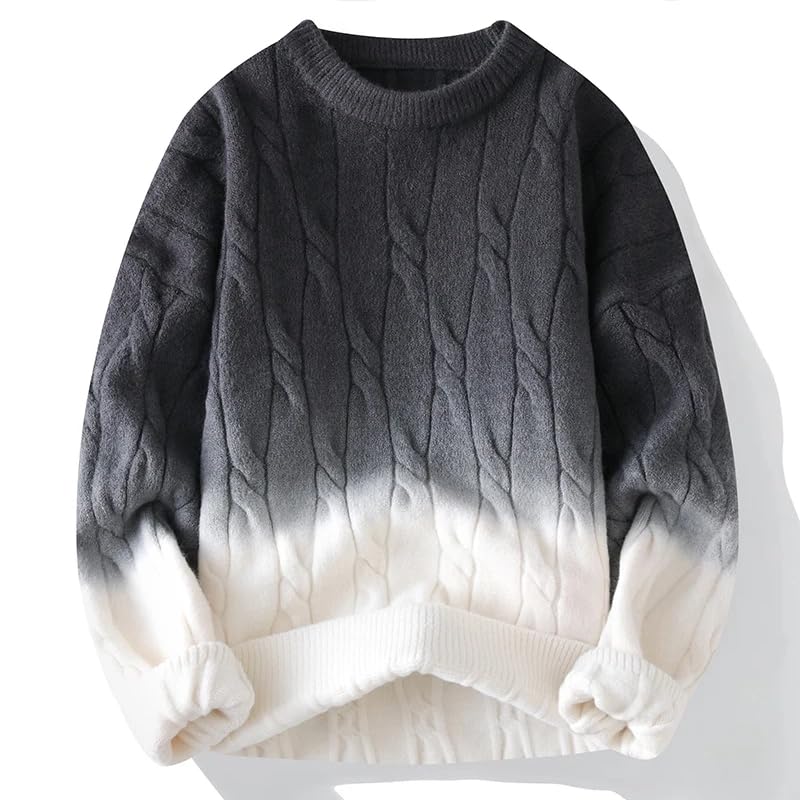 Korean Loose Knit Pullover Round Neck Sweater Autumn Winter Warm Tops3