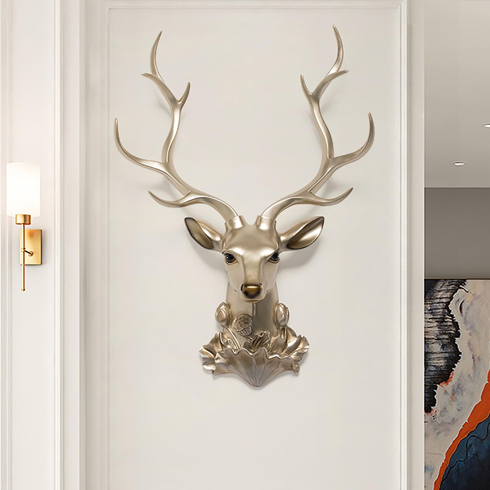 Decorazione murale 3D, Scultura da Parete, Testa di Cervo Finta, Decorazione da Parete, Teste di Animali, sculture di Animali, Decorazione da Parete, Testa di Animale in