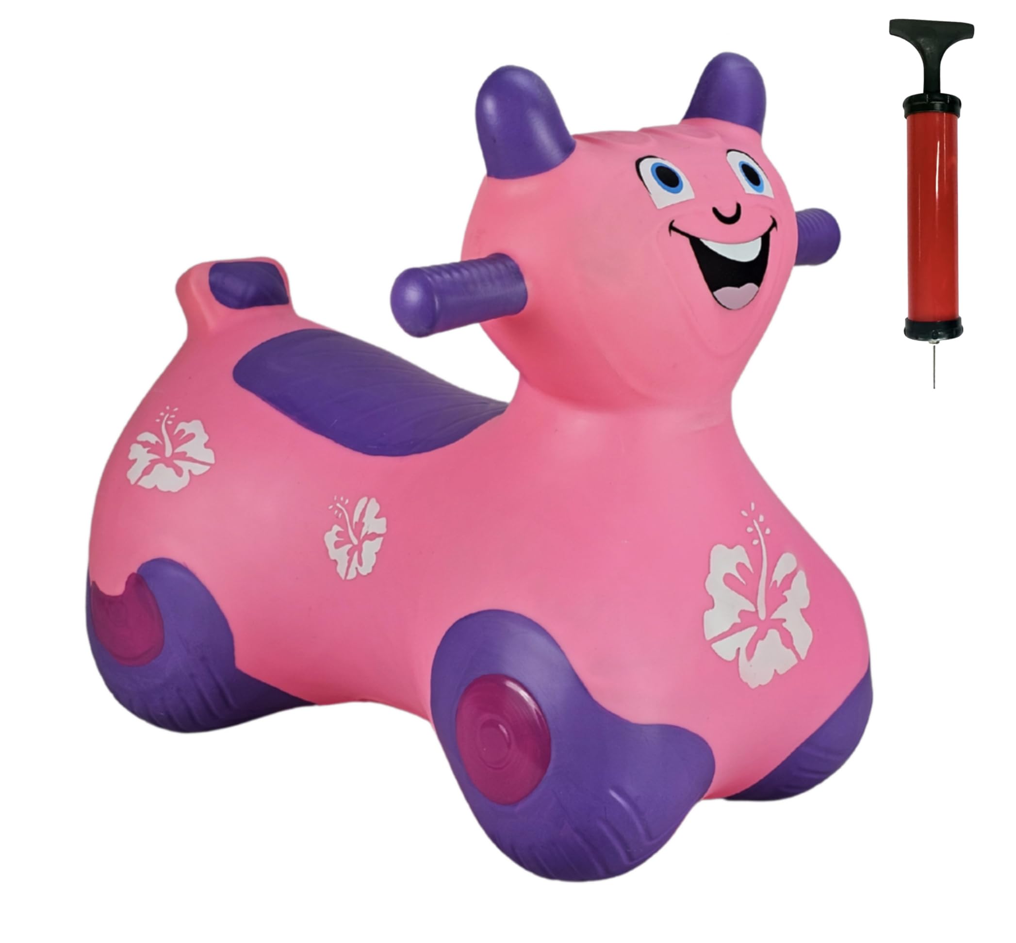 Happy Hopperz Balance Bike - Pink - For Ages 1-5 Years - Ideal Toddler/Indoor/Outdoor Play - Includes Pump & One-Way Valve - Baby/Space Hopper Style - Great Kids Bike Choice