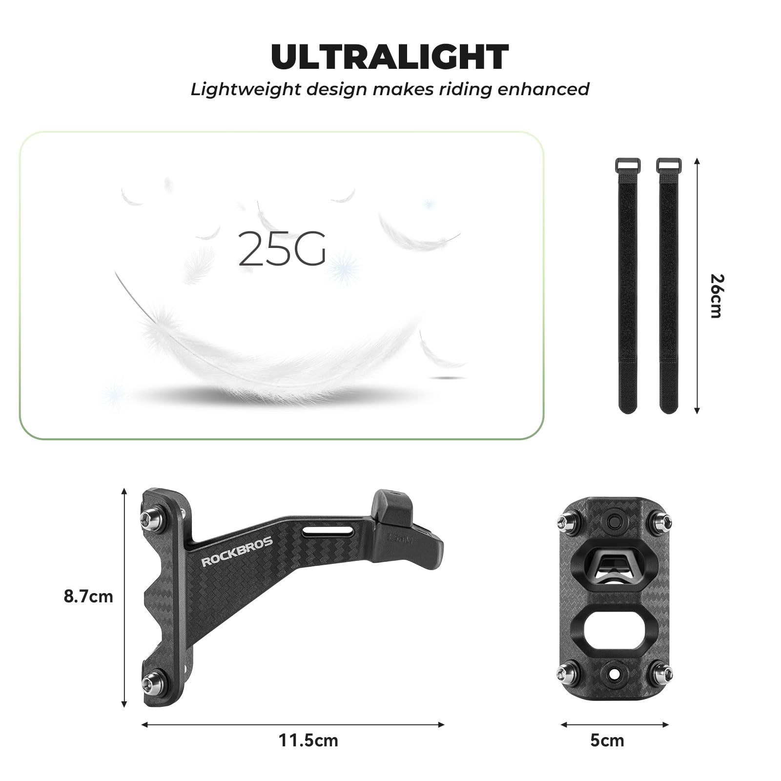 ROCKBROS Support Porte-Bidon pour Tige de Selle, Adaptateur Réglable pour 1 à 2 Bouteilles, Porte-Bidon Vélo Léger et Stable pour Vélo de Route et VTT, Noir