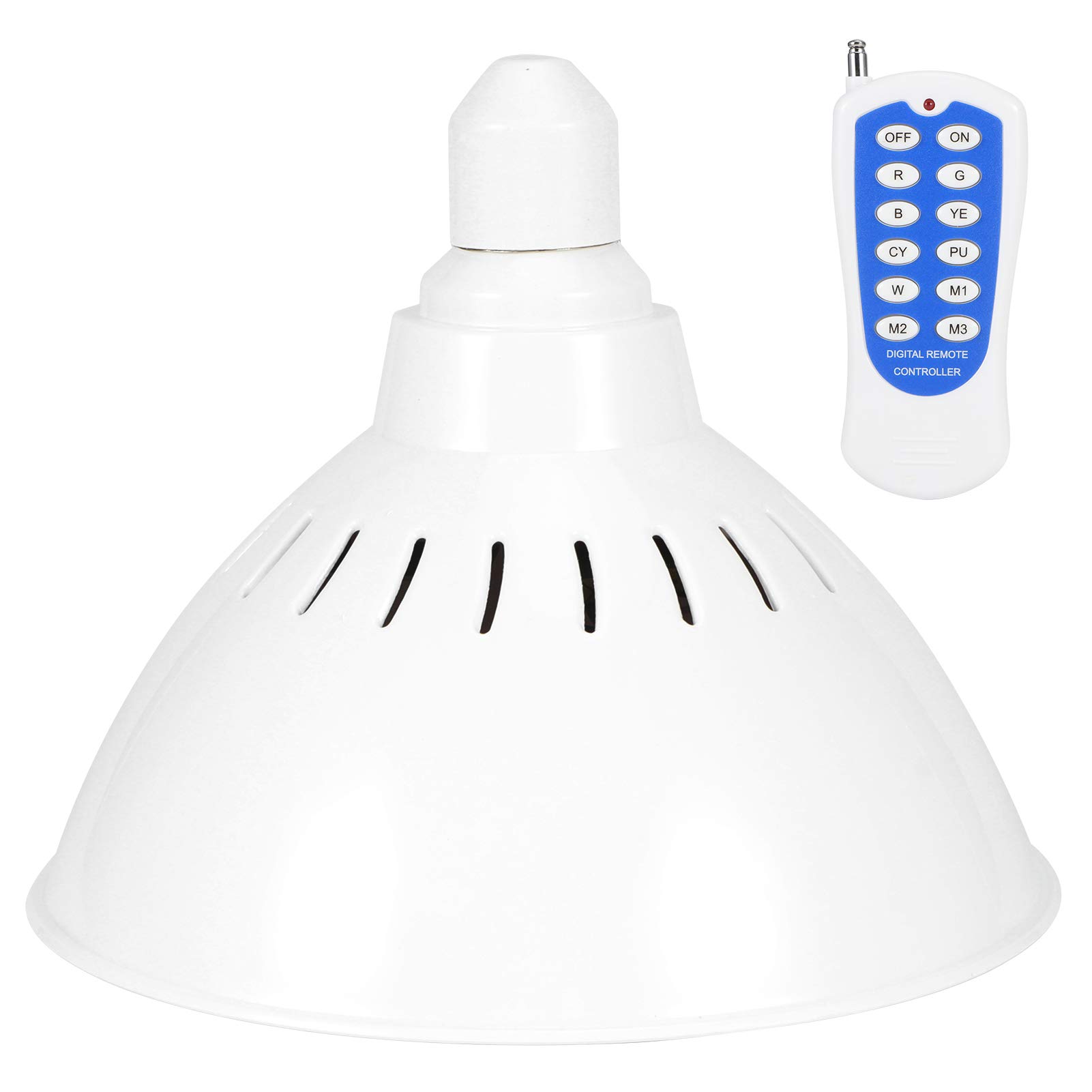 KENANLAN Bulbe RVB Light Light 25W E27 LED, Télécommande, IP68, AC 12V, Lampe Sous-marine avec Matériau en Aluminium PVC +, Sept Couleurs