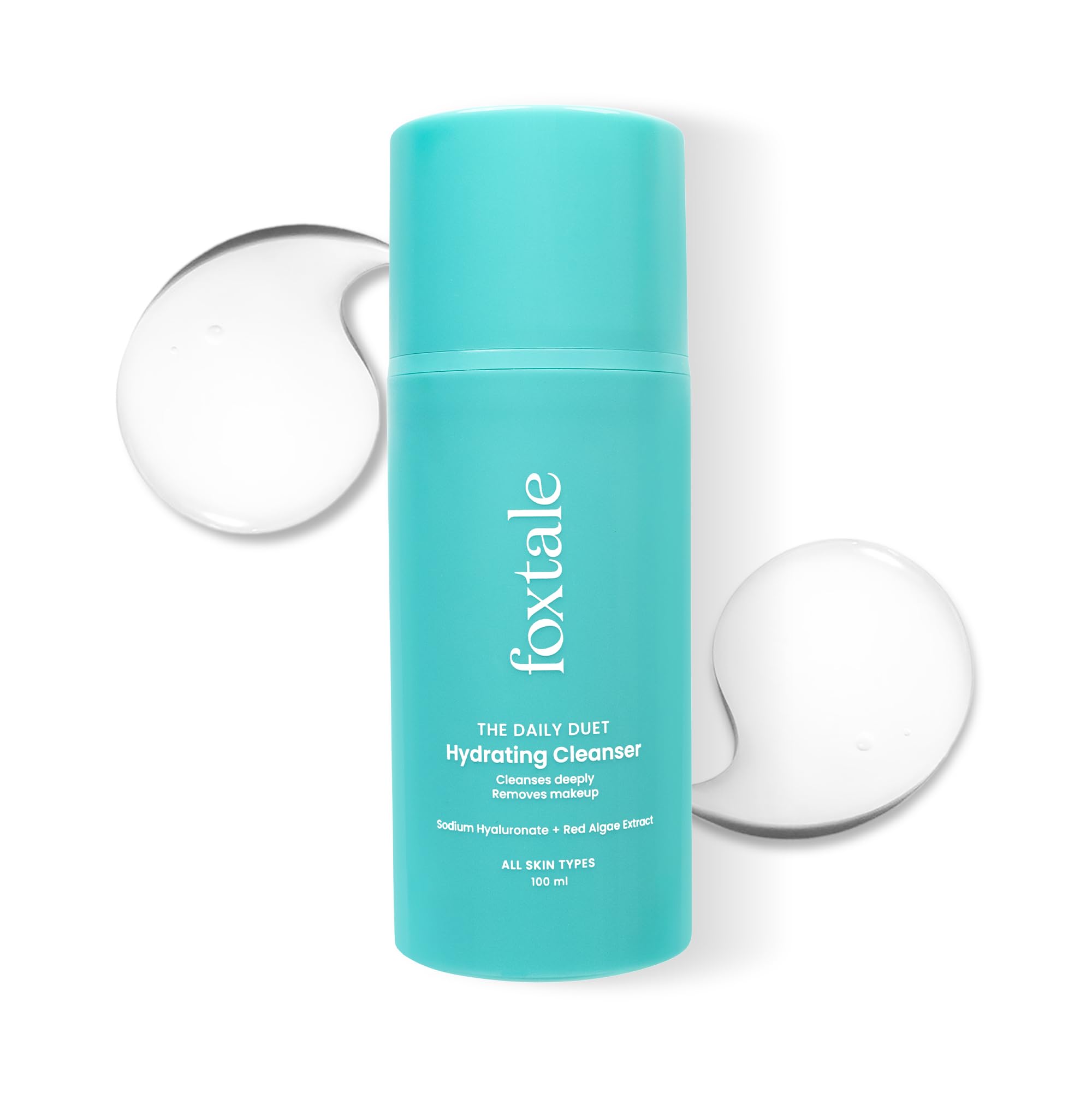 Foxtale Hydrating Face Wash with Hyaluronic Acid, Vitamin B5 for Women, Men | Pore Cleansing | Dirt Control | Makeup Remover | Cleanser For All Skin Types - 100 ml