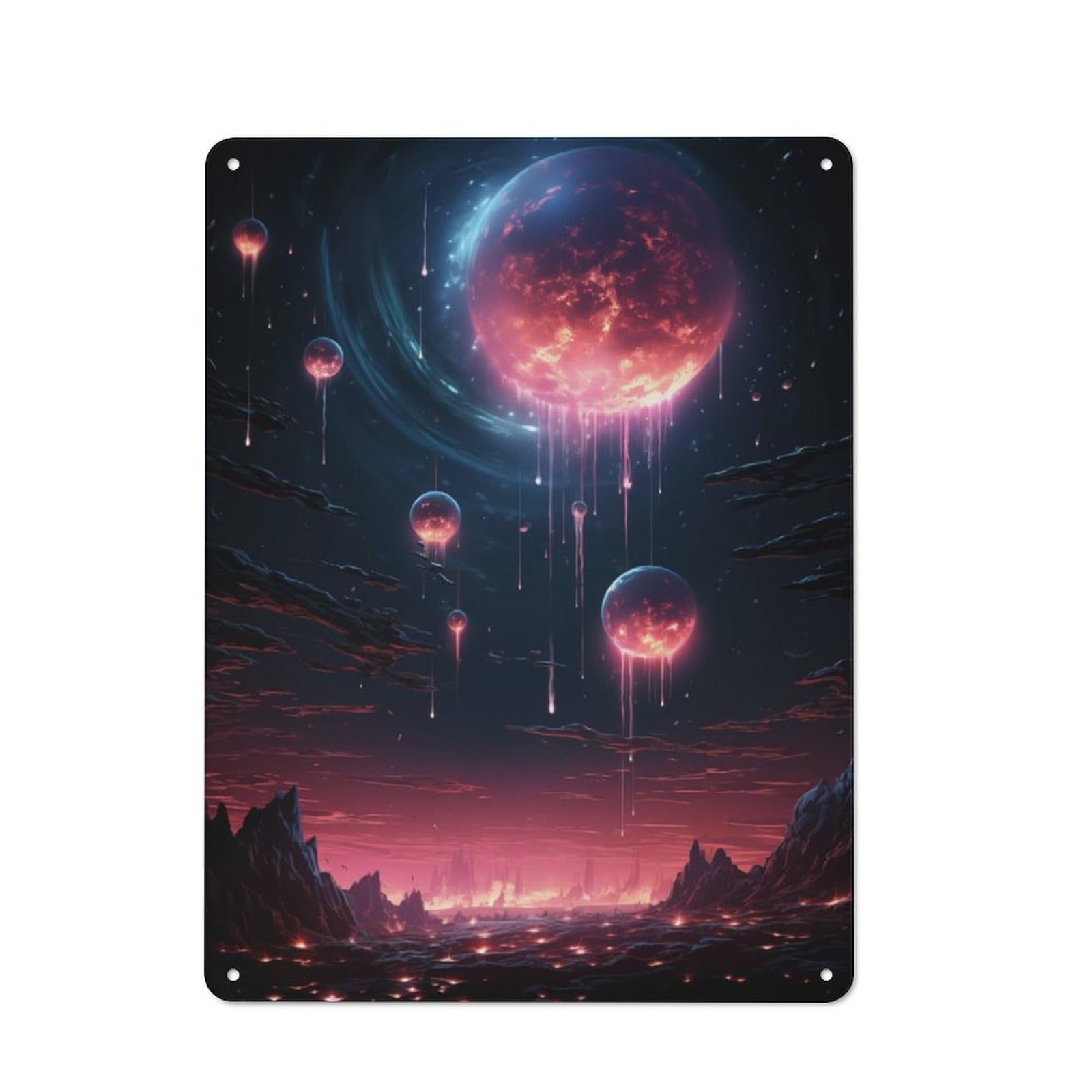 Junmoney Abstract Image Of Space Metal Wall Sign 40X30cm Featuring For Workshop Wall, Suited To Metal Sign Collectors