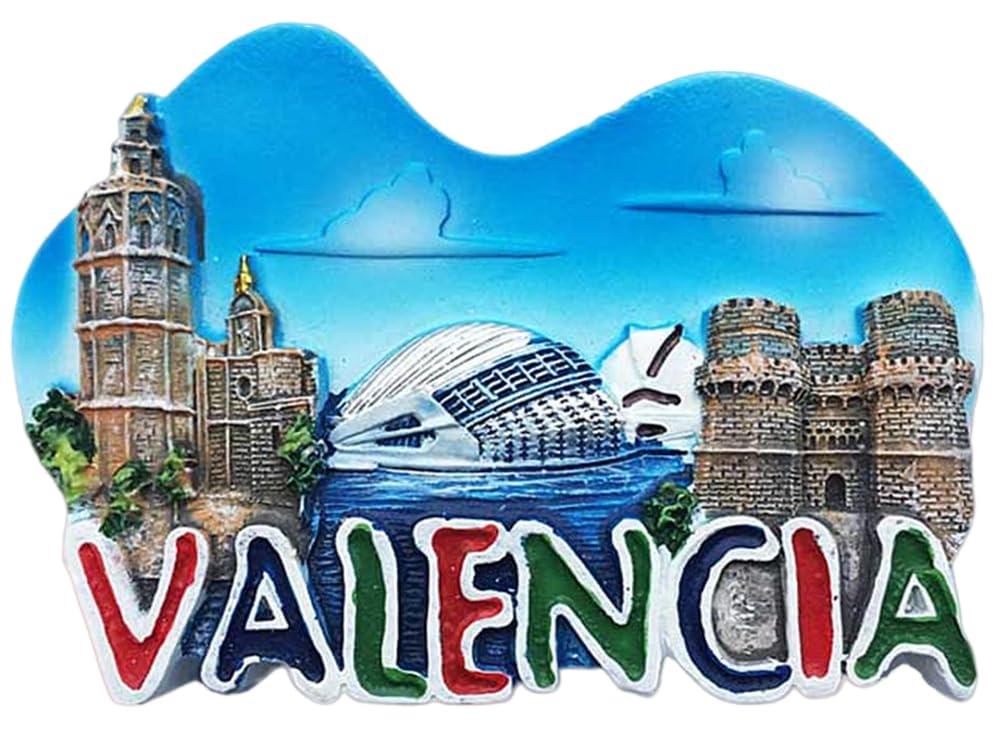Muyu Magnet Valencia Spain 3D Fridge Magnet,Home & Kitchen Decoration Sticker,Spain Valencia Refrigerator Magnet Travel Souvenir Gift