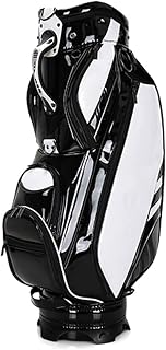 Leather Golf Bag Golf Stand Bag with 5 Way Dividers Unisex Adult Golf Club Bags Latest Integrated Handgrip Sunday Golf Bag (Color : Black) (Black)