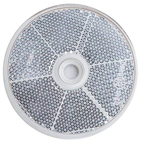 UNITRAILER Catadioptre Rond Blanc 60mm E13 épaisseur 6mm réflecteur Avant avec Fixation par vis Centrale Montage Rapide et sécurisé pour remorque Caravane...