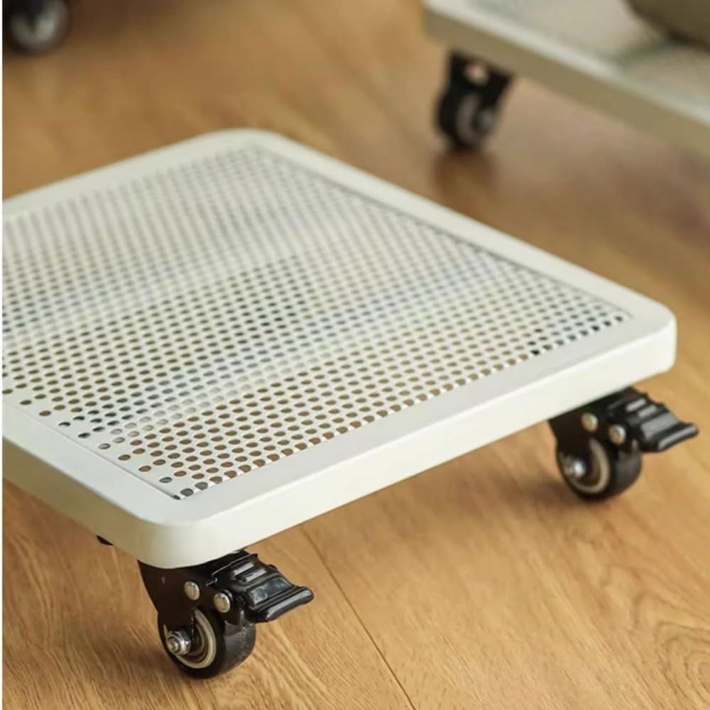 Soporte para plantas Palet metálico for bonsái con celosías cuadradas, rueda universal freno y base for maceta(Medio)