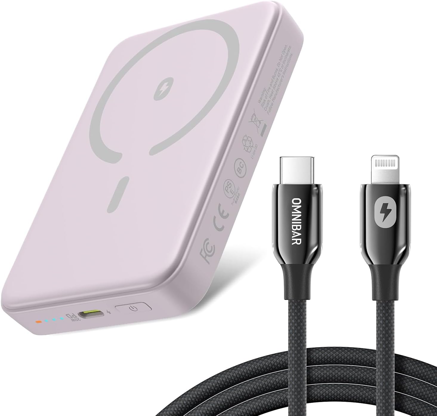 Back to School Deal, 10000mAh Magnetic Power Bank with 6FT USB C to Lightning Cable, Wireless Portable Charger with PD Fast Charging, Apple MFI Certified iPhone Charger Cable for iPhone 14/13/12/11