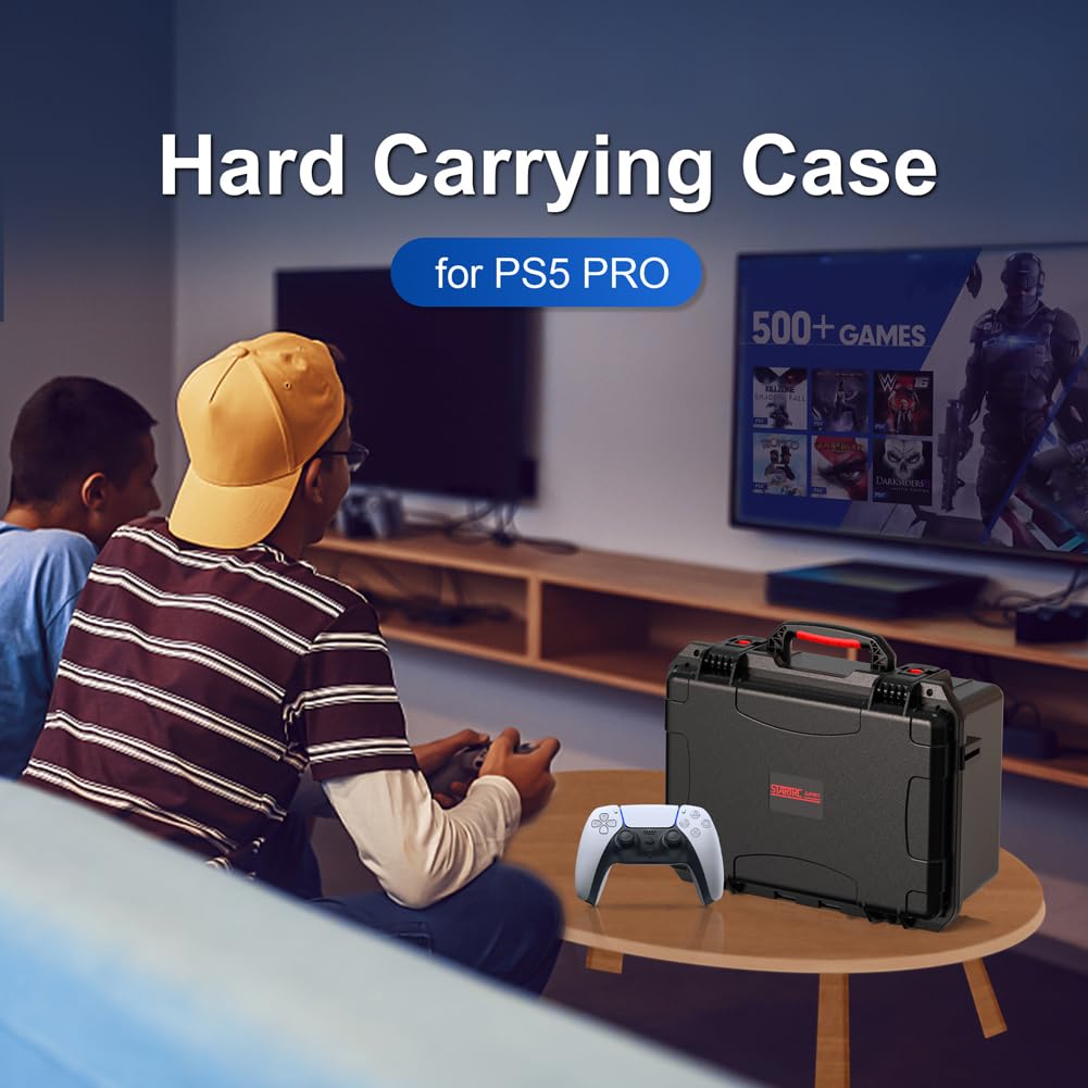 AMZLORD for PS5 Pro Hard Carrying Case Waterproof portatile Case di shock Shock Hard Case Anti-scratch for PlayStation 5 Pro Console Controller Controller Game Card