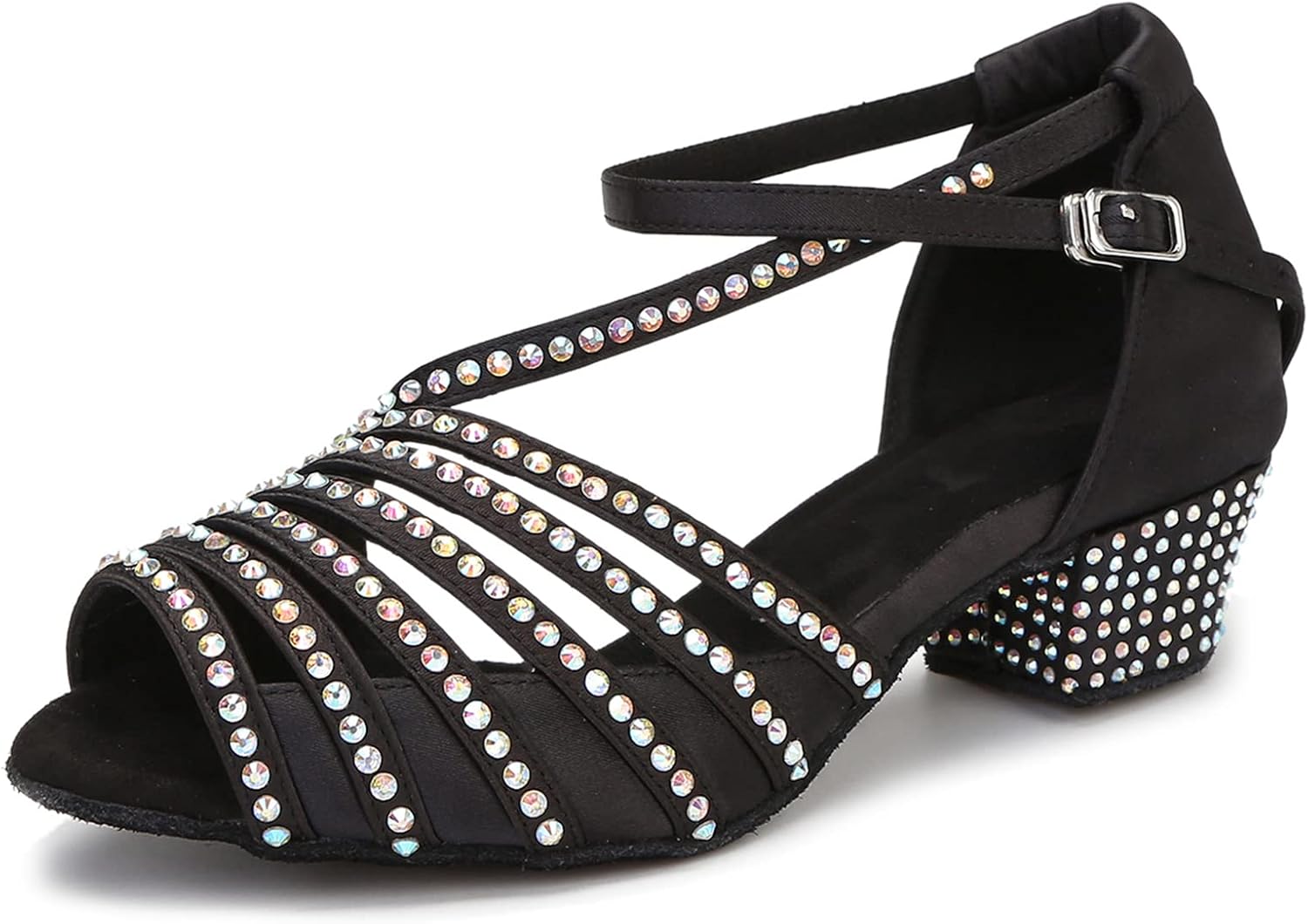 YKXLM Women's Ballroom Dance Sneakers - 2 Inch Heel Social Dance Shoes For Latin & Swing