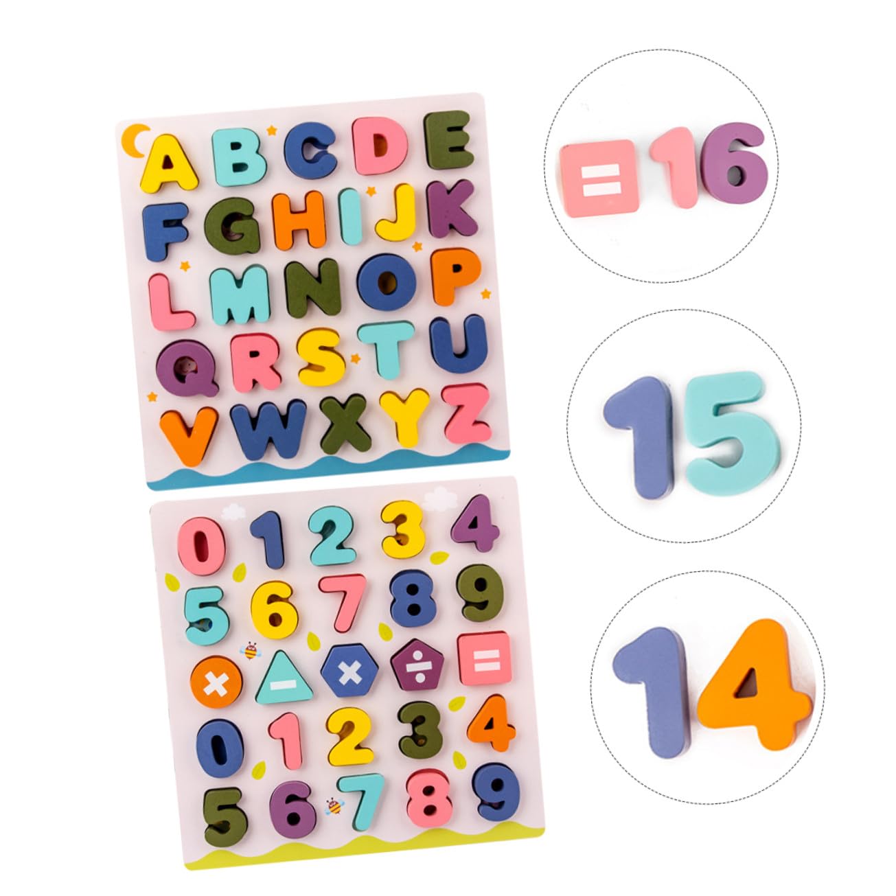 Rompecabezas de Números de Madera para Niños, 2 Piezas | Juguete de Rompecabezas , Bloques del Alfabeto Numérico , Juguetes de Reconocimiento de Letras , Educativo para Niños