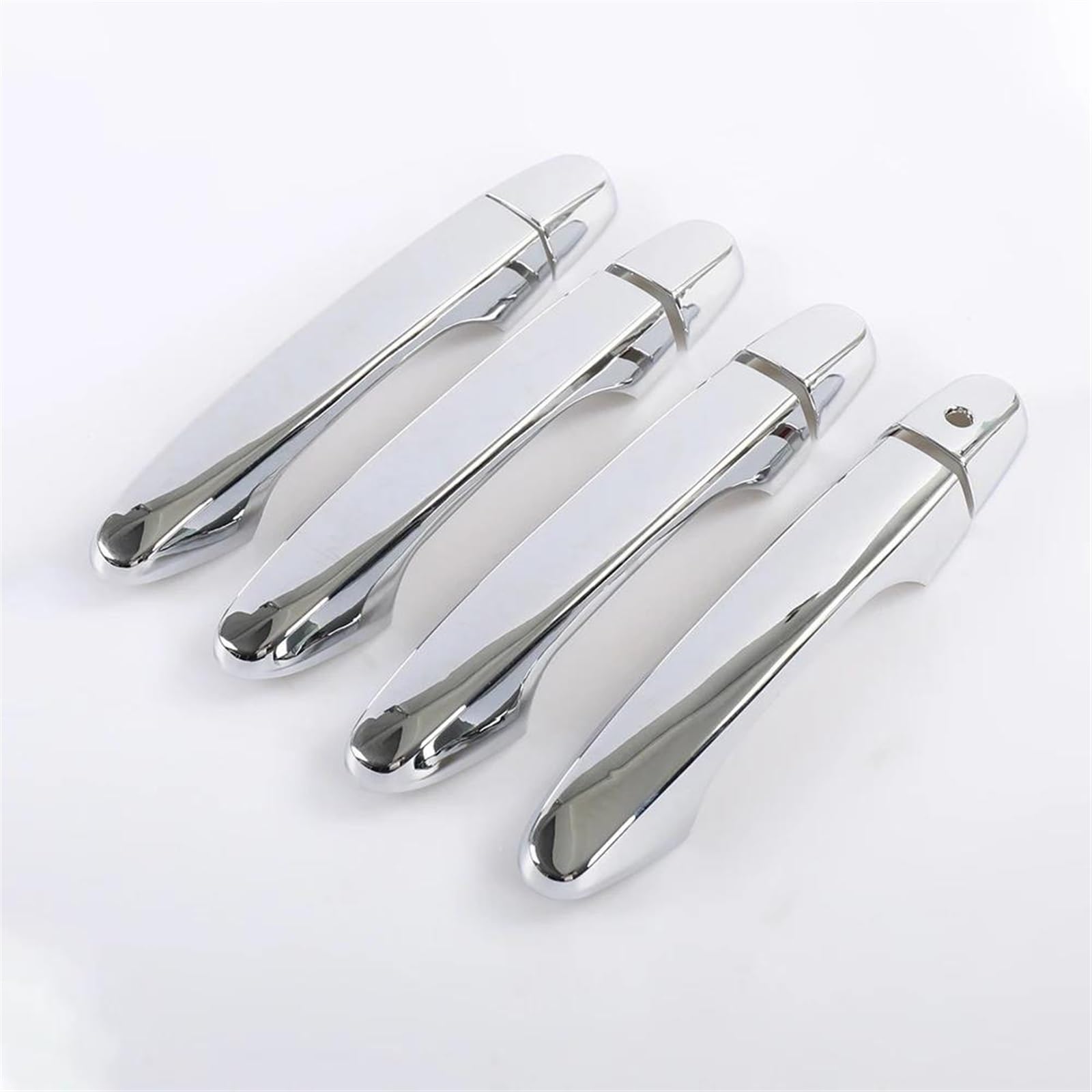 NOHEEU Car Carbon Fiber Style Exterior Door Handle Moulding Cover Trim W/Keyless Entry Decor for Civic 9th Gen 12-15(Silver B)