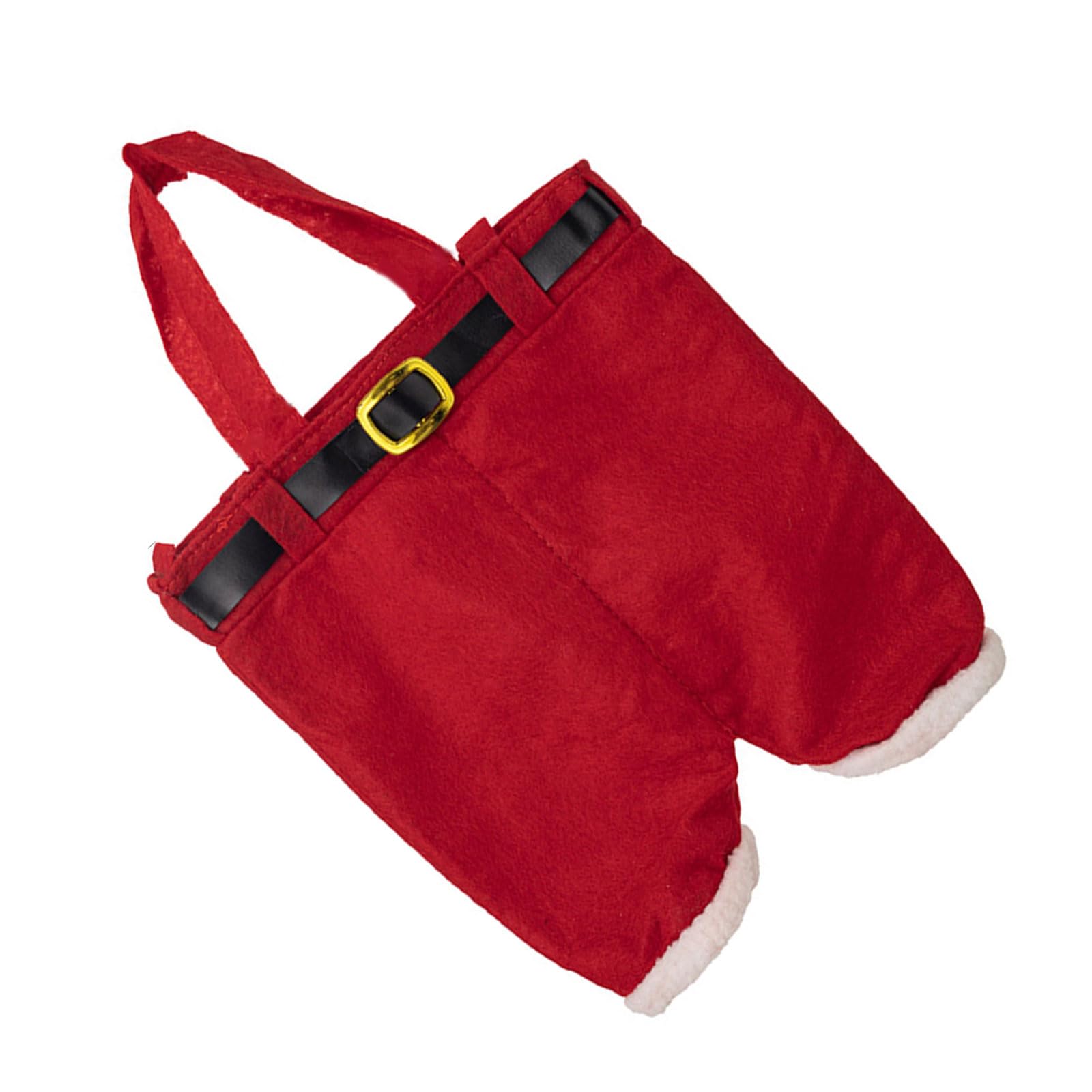 Avejjbaey Multicolor Christmas Stocking Fabric Bag Reusable Candy Pouch Efficient Bottle Cover Santa Pants Wine Bottle Holder For Holiday Party Decoration
