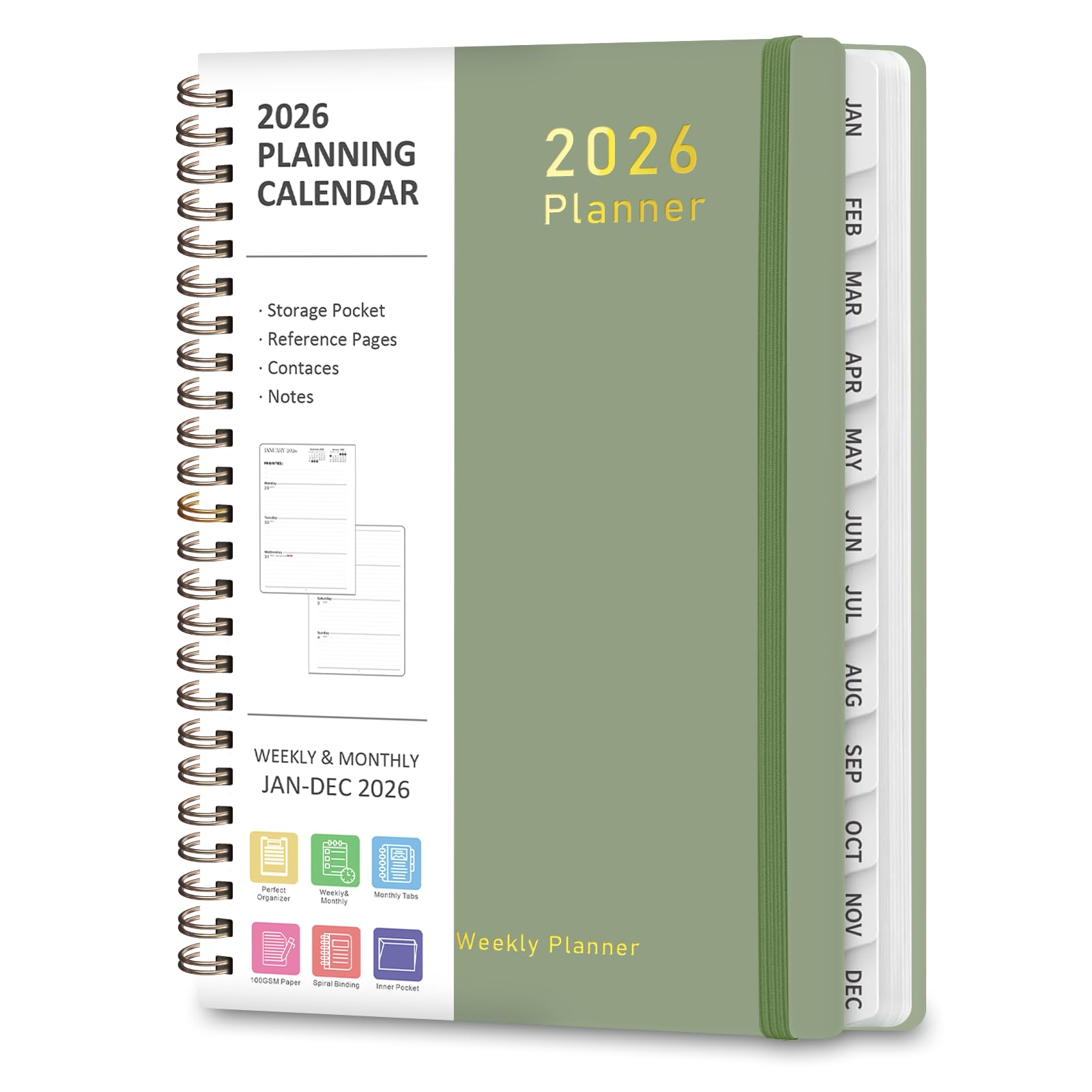 Snapklik.com : 2026 Planner - Weekly And Monthly Planner Spiral Bound ...
