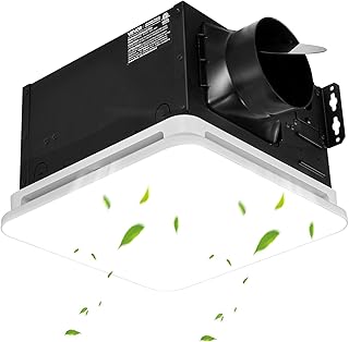 VEVOR Bathroom Exhaust Fan with LED Light, 80 CFM 4000K Bathroom Vent, 1.5 Sones Low-Noise, Premium Motor Ceiling Fan for Laundry Room, Storage Room, Home Ventilation, White