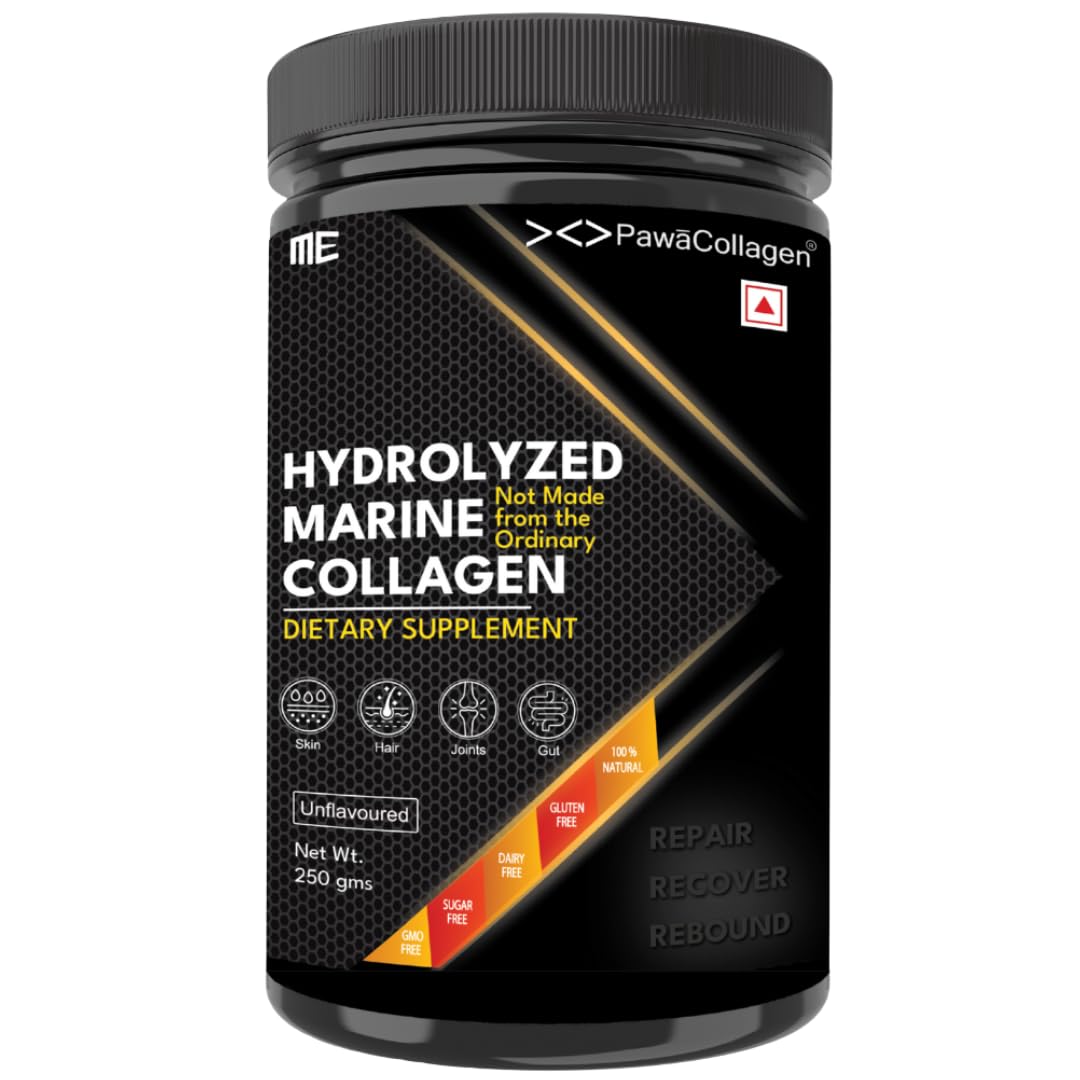 Worlds Best Marine Collagen Powder for Skin, Joints & Bones, Muscles, Hair & Nails, Protein Dietary Supplement, Gluten Free, Sugar Free, No Preservatives (250 gm- 50 scoops x 5 gm)