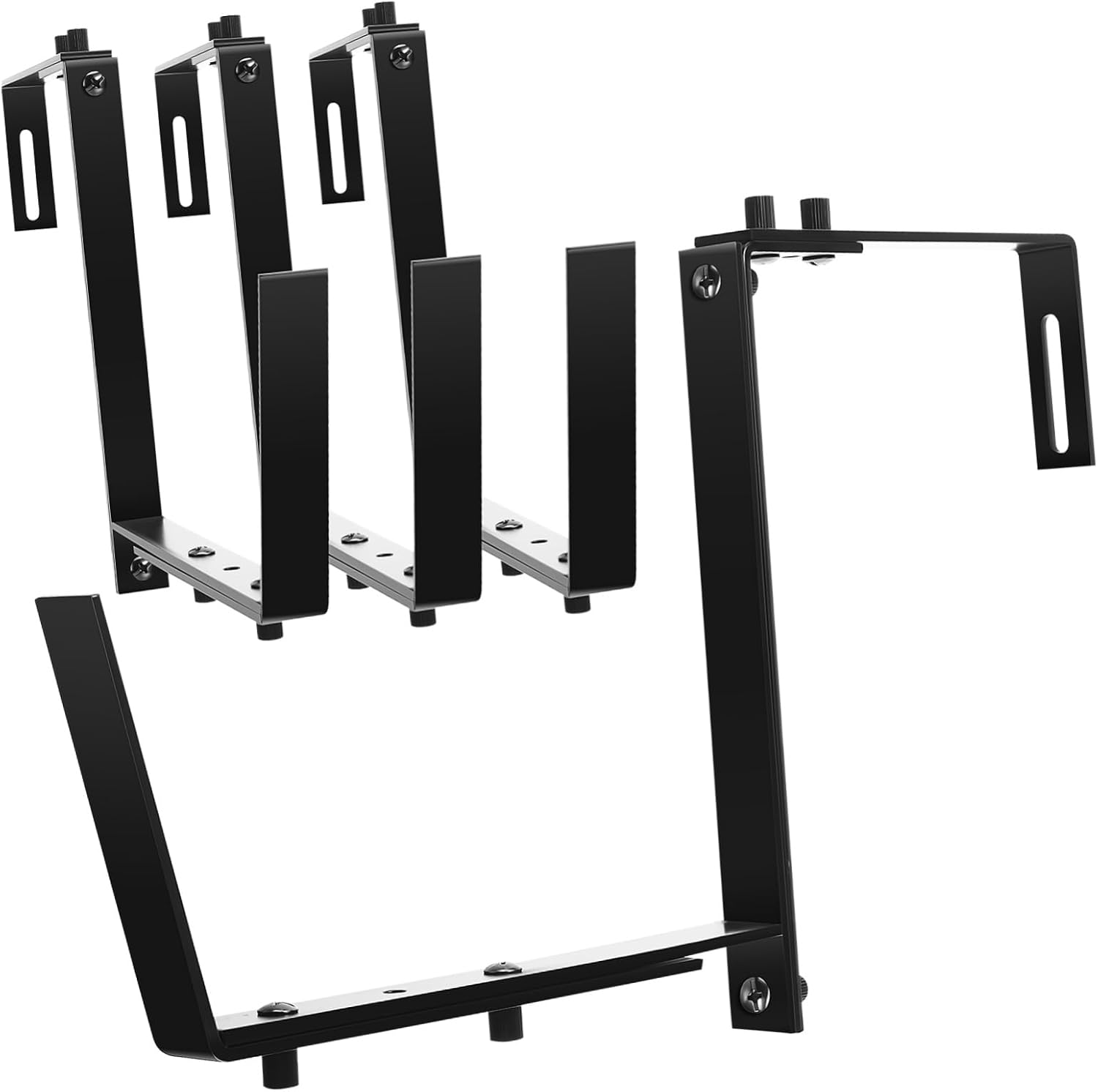 Toyvian 4pcs Adjustable Railing Planter Brackets for Hanging Flower Boxes Construction for Outdoor Fence Balcony and Patio Use for Window