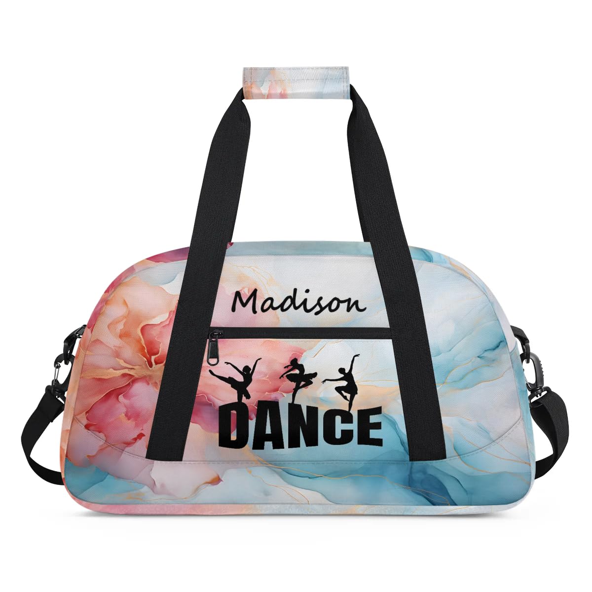 Funky Qiu Personalized Kids Duffel Bag Ballet Dancer Dance,Custom Sport Gym Bag for Boys Girls,Weekender Overnight Bags Travel Duffel Bag,Customized