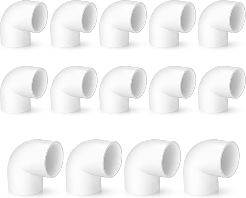 Codo de accesorios de PVC de 34 de pulgada, 90 grados, 2 vías, paquete de 14, conector de montaje de tubería de PVC para muebles de construcción,