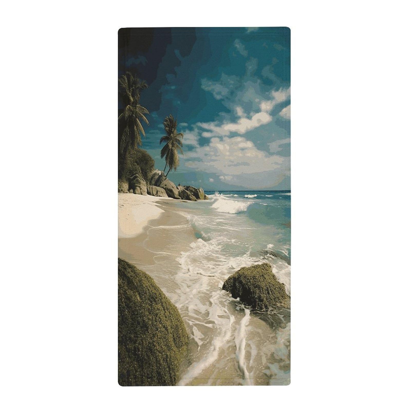 FekiLoot Beach Ocean Hand Towels Coral Velvet Highly Absorbent Towel,Classic Luxury Printed Hand Towels Soft Hands Face Towel for Bathroom Kitchen Salon Workout 13.8 X 28.7 in