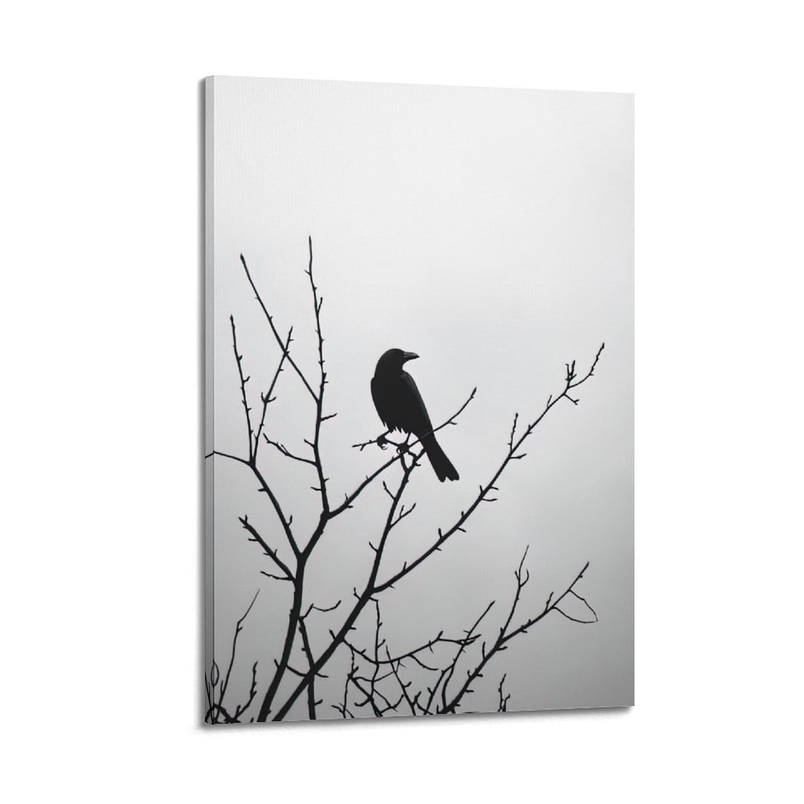 WZKTCL Animal Poster The Crow in The Tree Poster Decorative Painting Canvas Wall Posters And Art Picture Print Modern Family Bedroom Decor Posters 24x36inch(60x90cm)